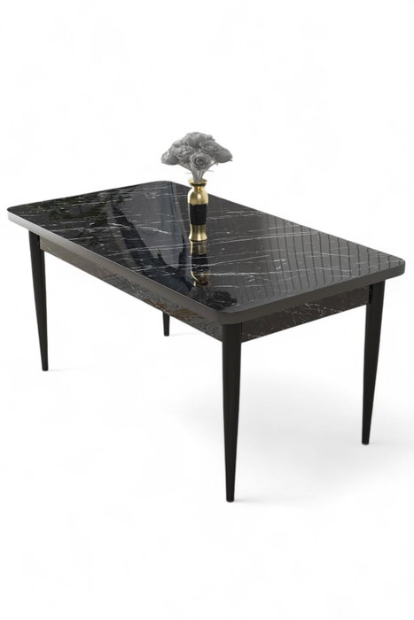 Hanah Home Mesa de Comedor de Mármol Negro Hanah Home Mesa de Comedor de Mármol Negro